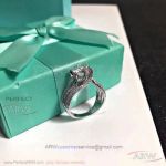 AAA Replica Tiffany 925 Silver Diamond Paved Engagement Ring 
